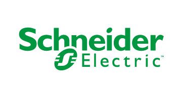 Schneider Electric Logo in Grün mit stilisiertem S und Schriftzug, steht für smarte Wohnzimmerlösungen.